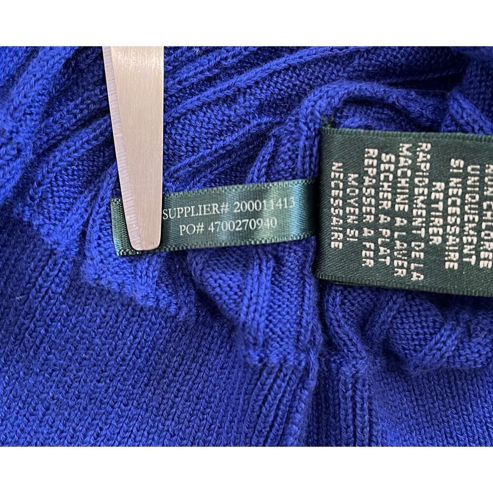 Ralph Lauren LRL Active Women’s Cable Knit Polo Sweater Top V-Neck VTG Size L - Picture 6 of 9